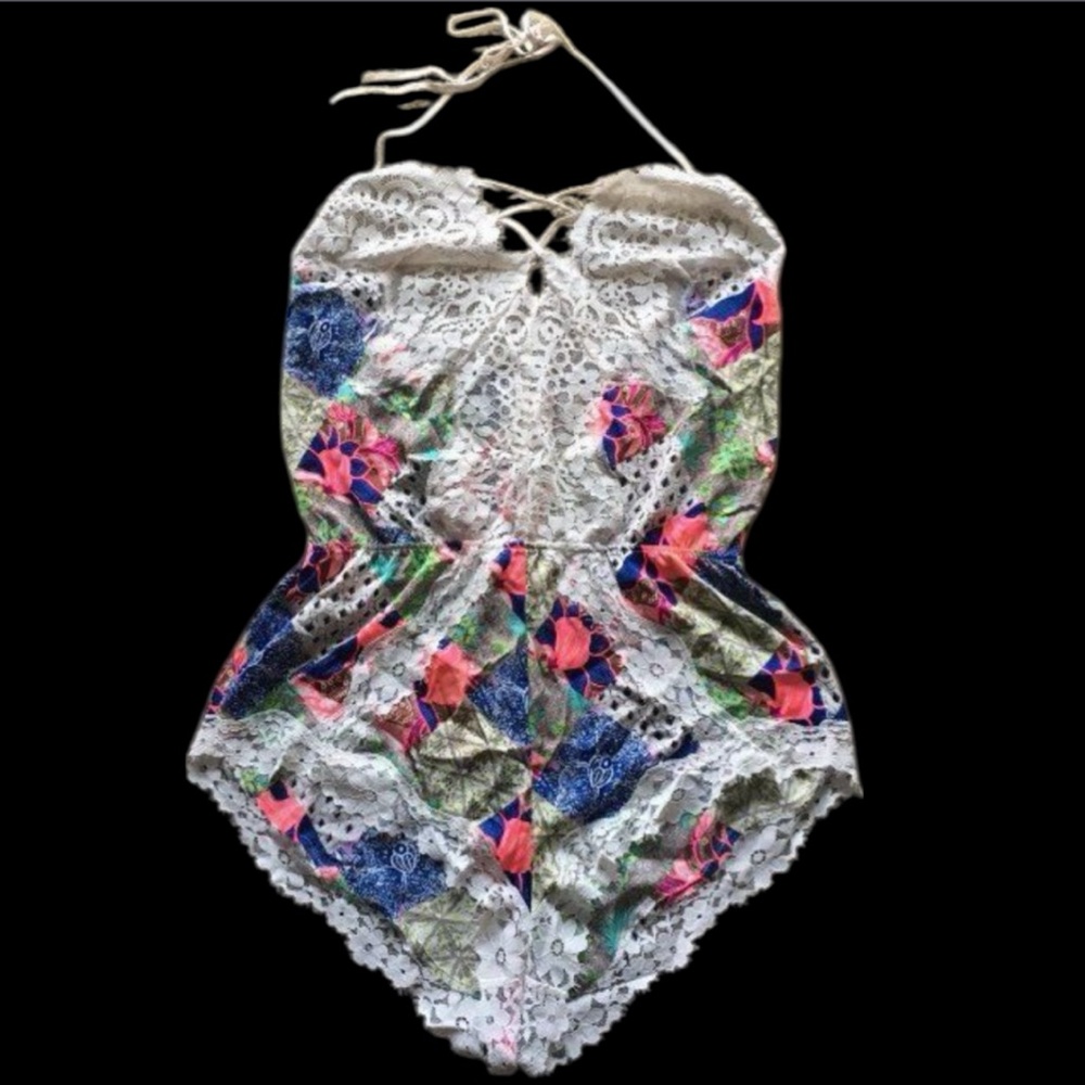 Victoria's Secret Multicolor Lace Romper